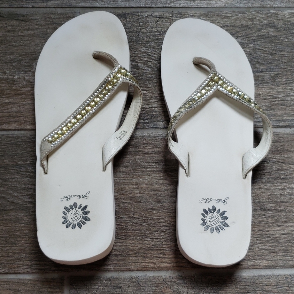 Yellow Box Flip Flops